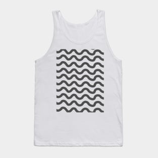 Grey horizontal wavy lines pattern Tank Top